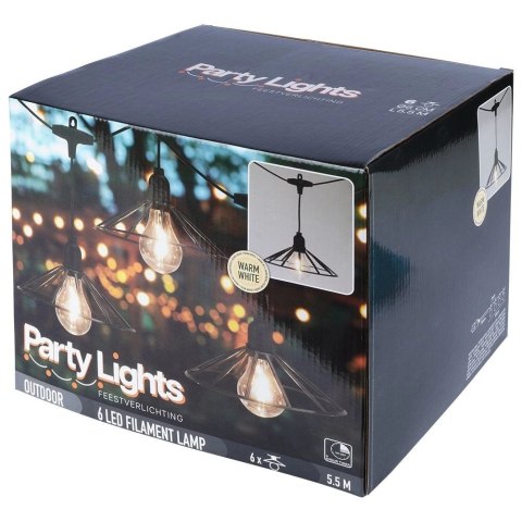 Girlanda Ogrodowa Żarówki Lampki Świąteczne VILDE LED 5,5 m 6 szt.