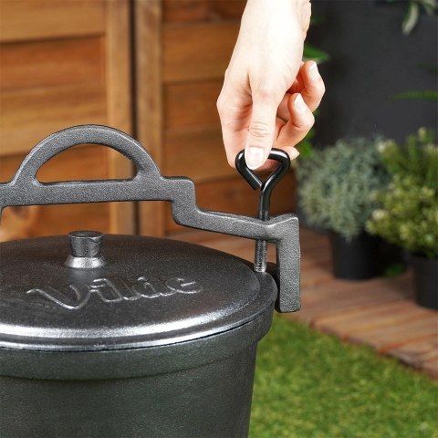 Kociołek Żeliwny Emaliowany na Nóżkach z Pokrywką Okrągły Solidny VILDE 4 l