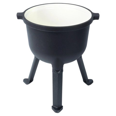 Kociołek Żeliwny Emaliowany na Nóżkach z Pokrywką Okrągły Solidny VILDE 4 l
