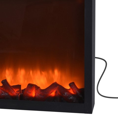 Kominek elektryczny led czarny metalowy 41x25 cm