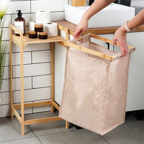 Kosz na pranie bambusowy 33x33x73cm