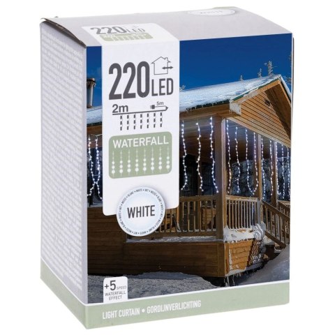 Kurtyna Girlanda Świetlna 220 LED Świąteczna Zewnętrzna Wewnetrzna VILDE 2m