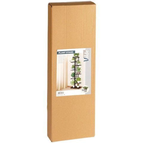 Kwietnik Stojak Kaskada Metalowy Czarny 8-poziomowy VILDE 142 cm