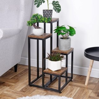 Kwietnik Stojak na Kwiaty 4-Poziomowy Kaskada Metalowy Loft VILDE 69 cm