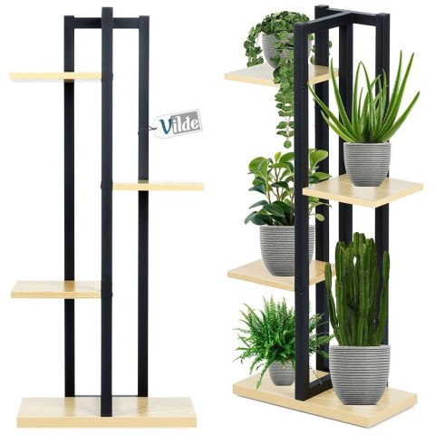 Kwietnik Stojak na Kwiaty 4-Poziomowy Kaskada Metalowy Loft VILDE 93 cm