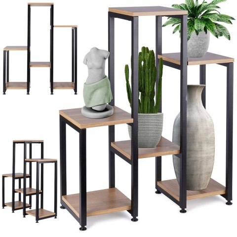 Kwietnik Stojak na Kwiaty 6-Poziomowy Kaskada Metalowy Loft VILDE 80 cm