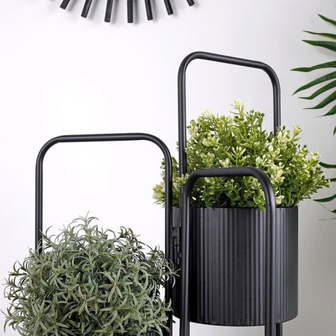 Kwietnik Stojak na Kwiaty Metalowy Kaskada 3-poziomowy VILDE 33x24x57 cm