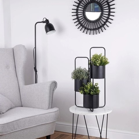 Kwietnik Stojak na Kwiaty Metalowy Kaskada 3-poziomowy VILDE 33x24x57 cm