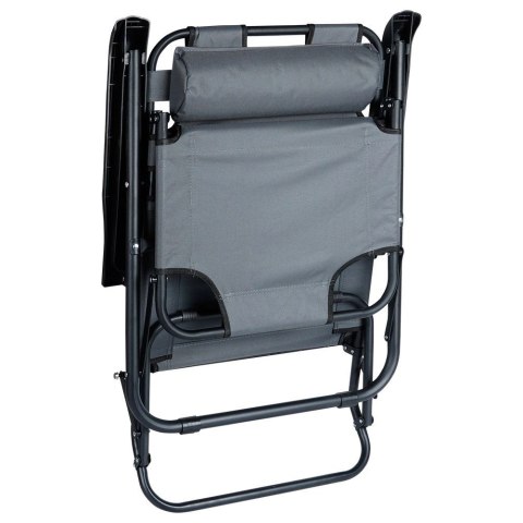 Leżak Ogrodowy Plażowy Składany z Zagłówkiem Poduszką Metalowy VILDE 110 Kg