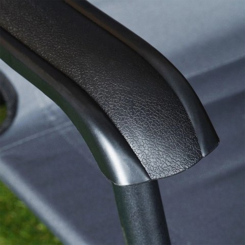 Leżak Ogrodowy Plażowy Składany z Zagłówkiem Poduszką Metalowy VILDE 110 Kg