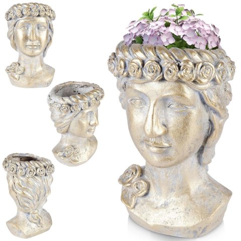 Osłonka na Doniczkę Złota Głowa Ozdobna Dekoracyjna VILDE 33 cm