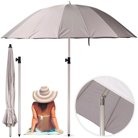 Parasol Łamany Ogrodowy Plażowy Regulowany Stabilny Solidny VILDE 190 cm
