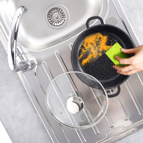 Patelnia Granitowa ze Szklaną Pokrywką Grande 24 cm