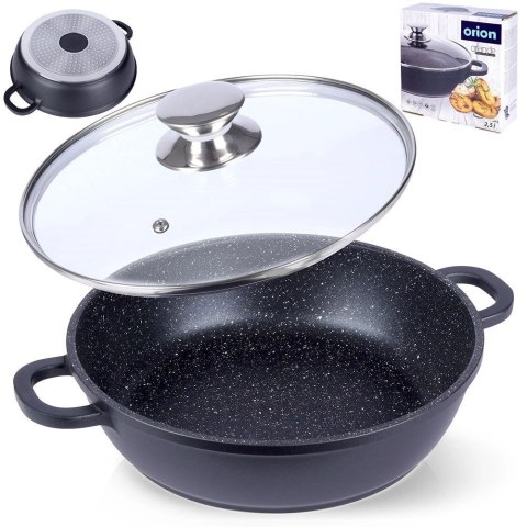 Patelnia Granitowa ze Szklaną Pokrywką Grande 24 cm