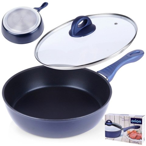 Patelnia diamentowa nieprzywierająca ze szklaną pokrywką DIAMANT 28 cm