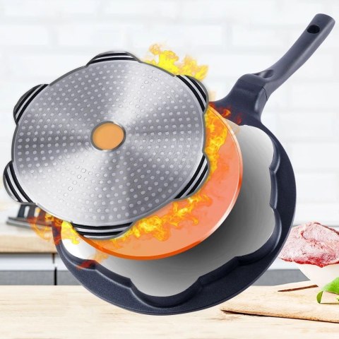 Patelnia do Jajek Placków Granitowa 7 Otworów Nieprzywierająca ORION 27 cm