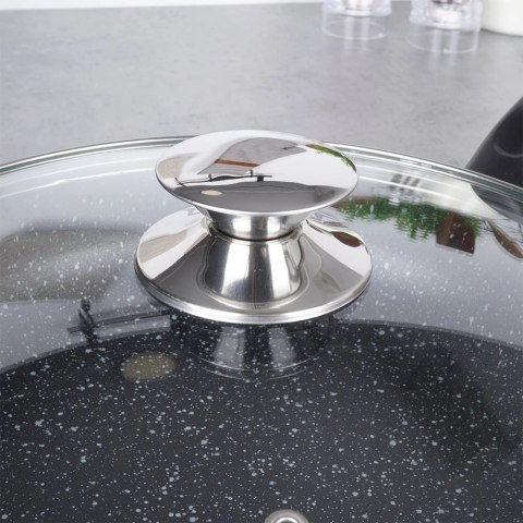 Patelnia granitowa ze szklaną pokrywką GRANDE 28 cm