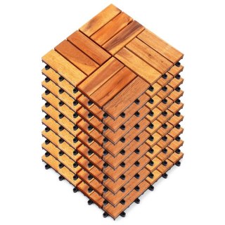 Płytki Tarasowe Drewniane Akacja Wodoodporne PROGARDEN 30 x 30 cm 9 szt.