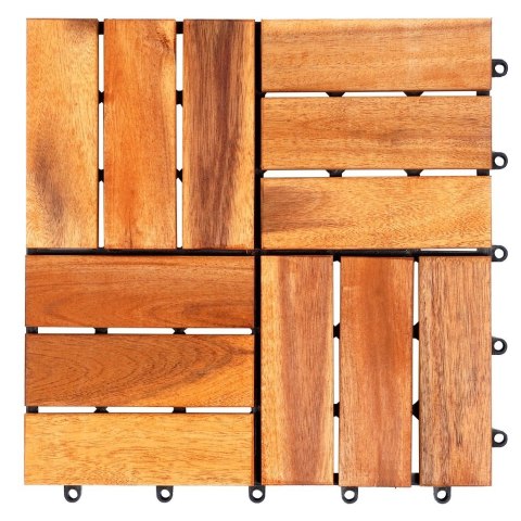 Płytki Tarasowe Drewniane Akacja Wodoodporne PROGARDEN 30 x 30 cm 9 szt.