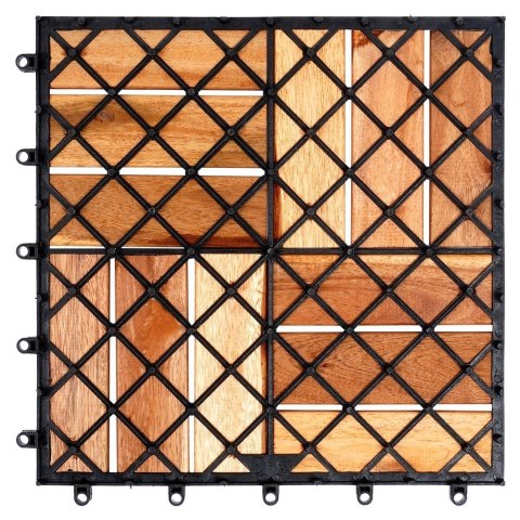 Płytki Tarasowe Drewniane Akacja Wodoodporne PROGARDEN 30 x 30 cm 9 szt.