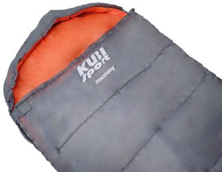 Śpiwór Turystyczny Kempingowy Lekki Mumia Solidny Szary KUBISPORT 210 cm