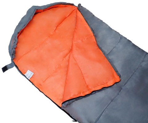 Śpiwór Turystyczny Kempingowy Lekki Mumia Solidny Szary KUBISPORT 210 cm