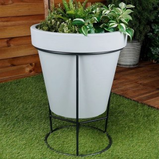 Stojak na Doniczkę Metalowy Czarny Dwustronny Dekoracyjny 45x53 cm VILDE