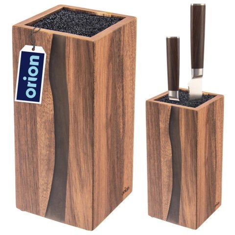 Stojak na Noże Drewniany Ozdobny Dekoracyjny ORION 11 x 23 x 23,5 cm