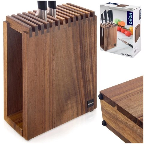 Stojak na Noże z Przegródkami Drewniany Ozdobny Dekoracyjny ORION