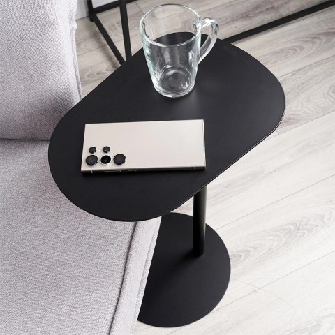 Stolik kawowy metalowy czarny boczny 35x25x53 cm