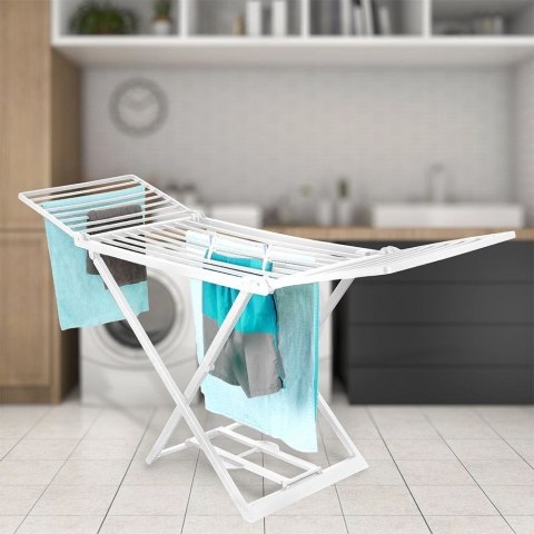 Suszarka XXL na Pranie Ubrania Biała Rozkładana Solidna PROGARDEN 208 cm