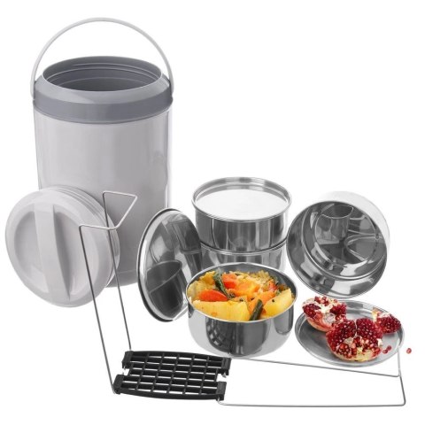 Termos Menażka Obiadowa Termiczna Stalowa 4-Poziomowa Solidna ORION 4x800ml