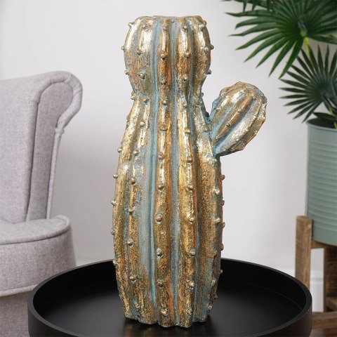Wazon na Kwiaty Złoty Kaktus Ozdobny Dekoracyjny VILDE 41,5 cm