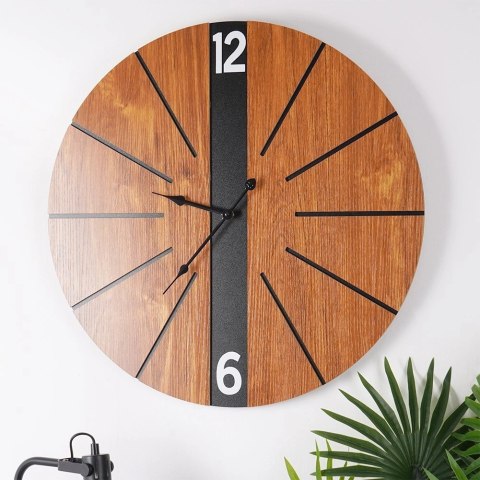 Zegar na Ścianę Ścienny Zawieszany Wiszący Brązowy Solidny VILDE 60 cm