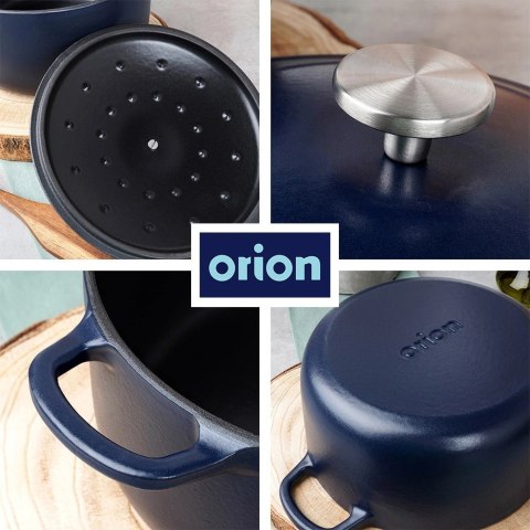 Garnek z pokrywką żeliwny emaliowany LITINA 22 cm, 3,3 l