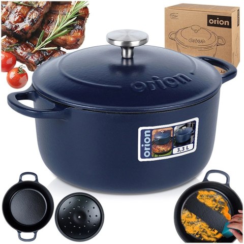 Garnek z pokrywką żeliwny emaliowany LITINA 22 cm, 3,3 l