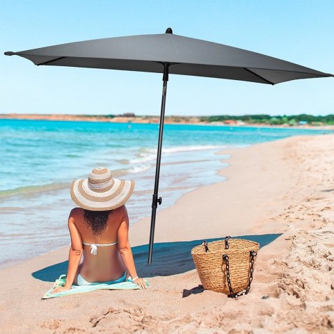 Parasol ogrodowy szary regulowany 125x200 cm