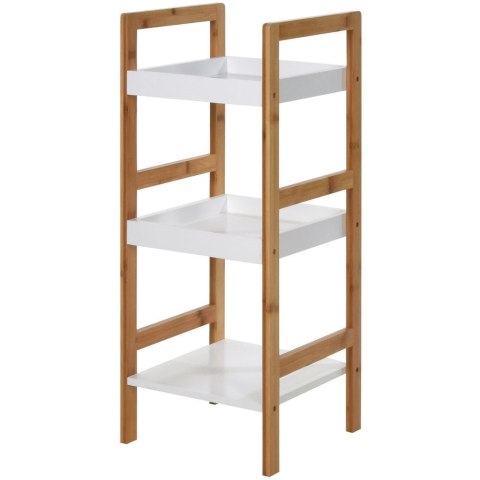 Regał Łazienkowy Bambusowy 3 Poziomy 30 x 30 x 72 cm Biały BS