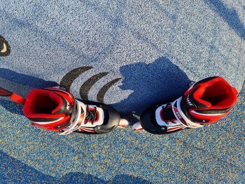 Rolki dla Dzieci Dziecięce Regulowane Czerwone Solidne KUBISPORT r. 35-38