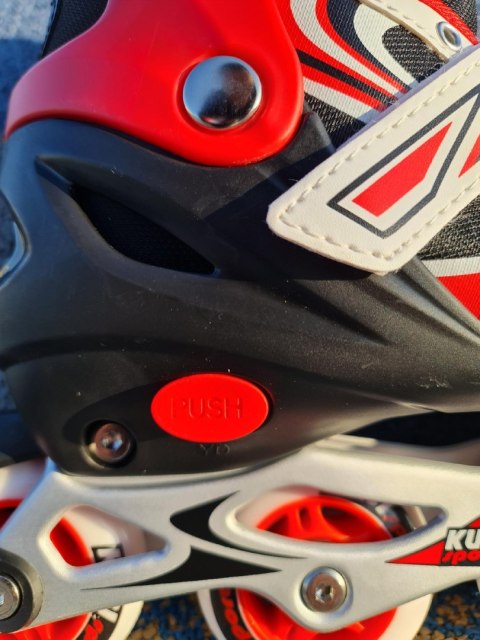 Rolki dla Dzieci Dziecięce Regulowane Czerwone Solidne KUBISPORT r. 35-38