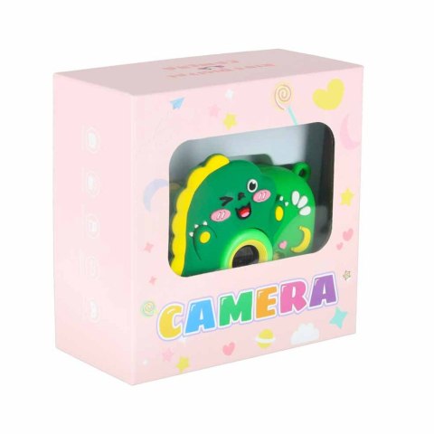 Aparat fotograficzny cyfrowy dla dzieci na statywie dinozaur zielony