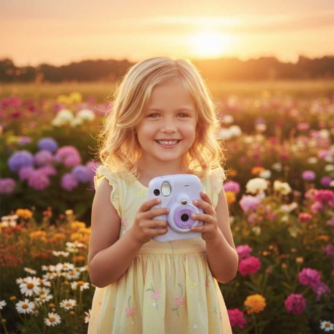 Aparat fotograficzny cyfrowy natychmiastowy 16x wkłady mazaki fioletowy