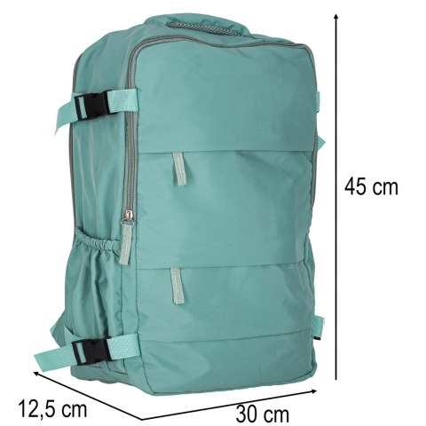 Plecak turystyczny kabinowy podróżny bagaż podręczny zielony 45x30 cm