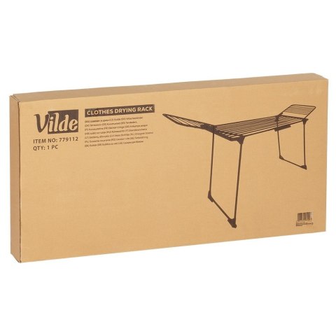 Suszarka XXL na Pranie Ubrania Metalowa Czarna Składana VILDE 204-260 cm