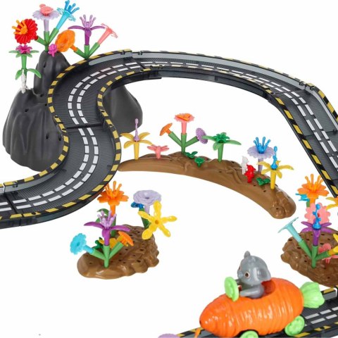 Tor wyścigowy samochodowy magnetyczny 2 pojazdy świecące 310 elementów