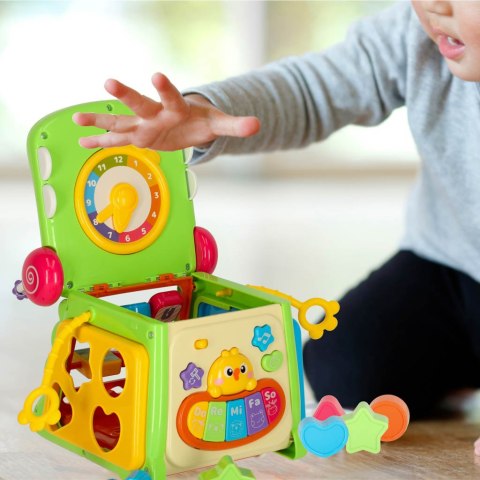 Kostka edukacyjna sorter z pianinkiem krokodyl 4w1