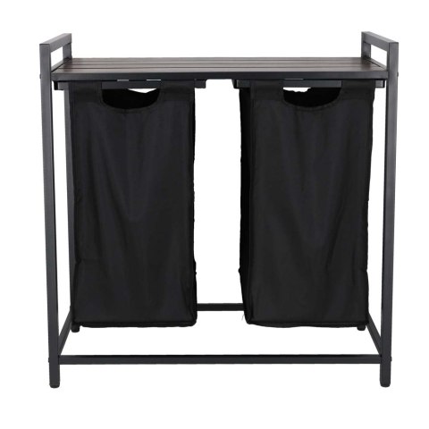 Kosz na pranie bieliznę 2 komory z półką blatem pojemnik loft 80l