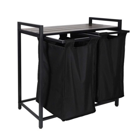 Kosz na pranie bieliznę 2 komory z półką blatem pojemnik loft 80l