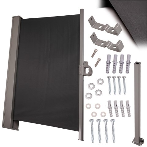 Markiza boczna tarasowa LUARO parawan zwijany 160 x 300 cm szary