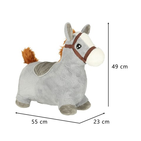 Skoczek dla dzieci gumowy do skakania koń konik z miękkim pokrowcem pompka